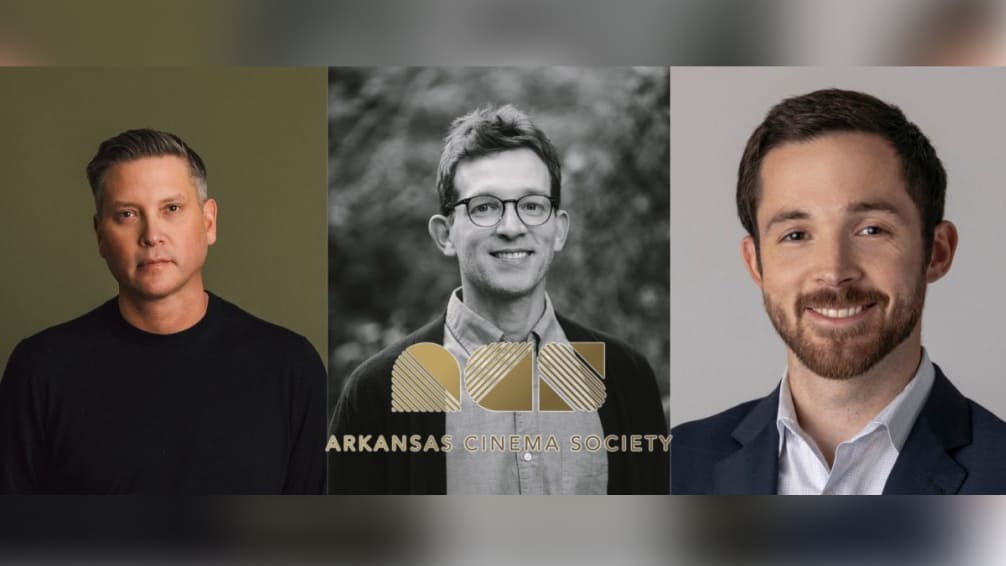 From left to right: Jason Owen, Daniel Campbell and John R. Tyson, new board members of the Arkansas Cinema Society.